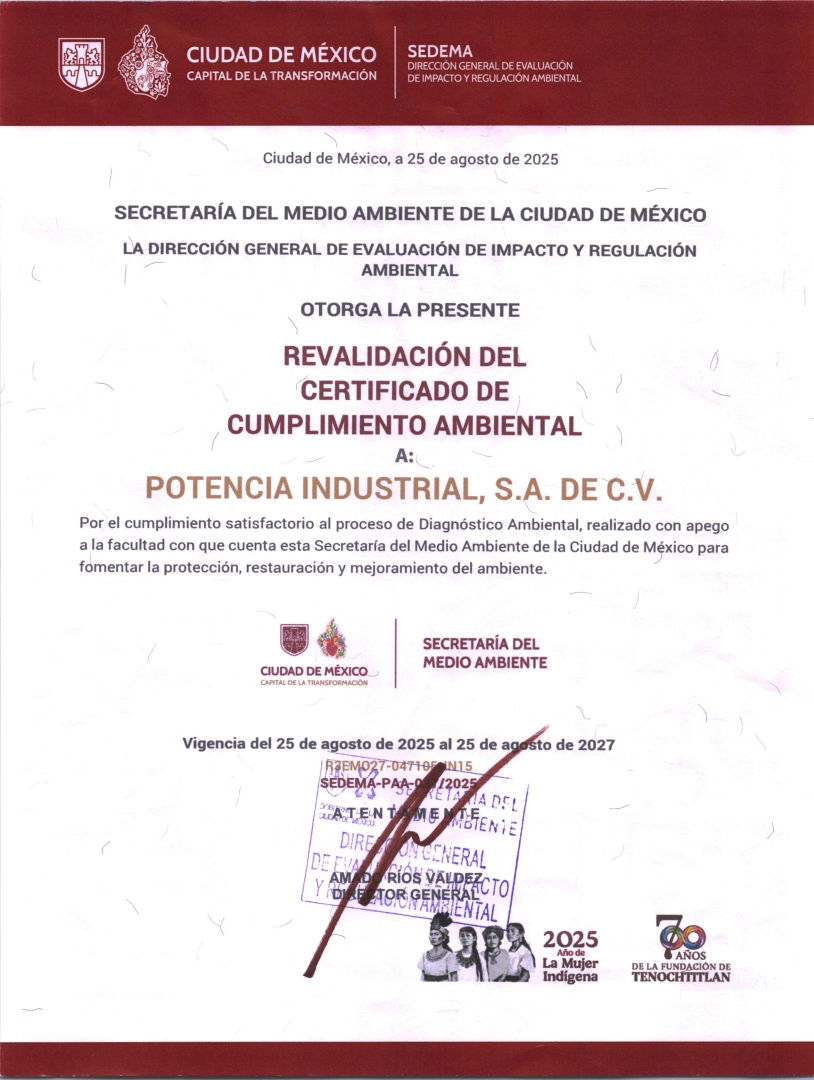 Revalidación de Certificado Ambiental 2025